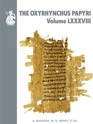 cover image of The Oxyrhynchus Papyri